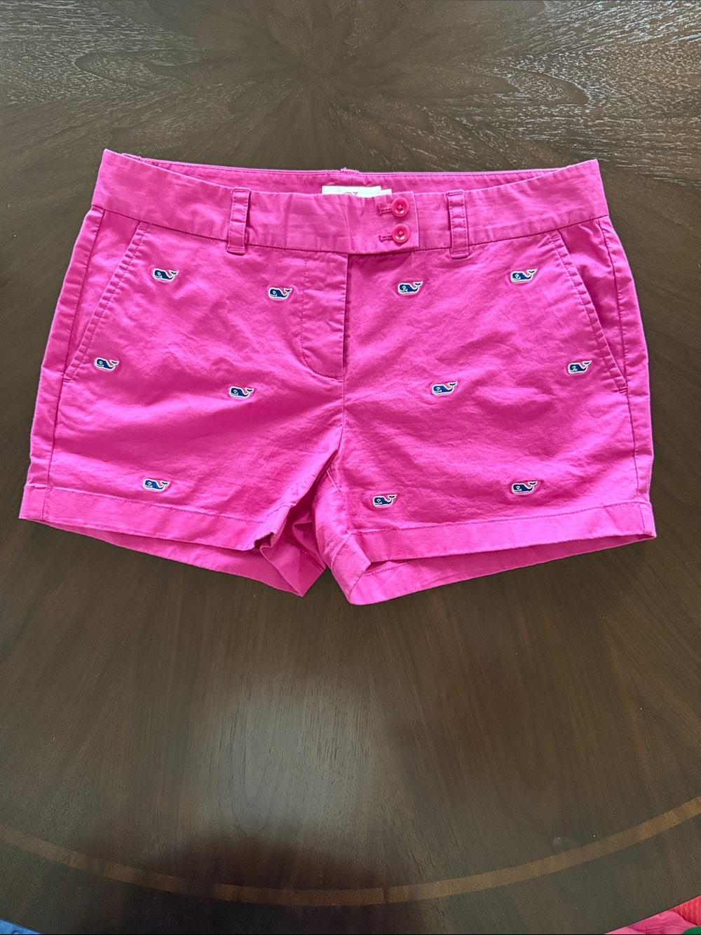 Vineyard Vines Hot Pink Whale Embroidered Dayboat Short